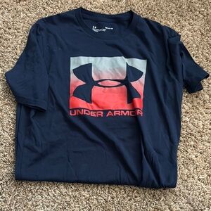 Under Armour Navy and Red Logo T-Shirt
